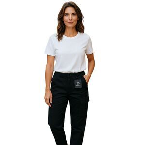 Double Denim January 5th Women's Black Jogger Pants  Elastic Waist Pocket#421